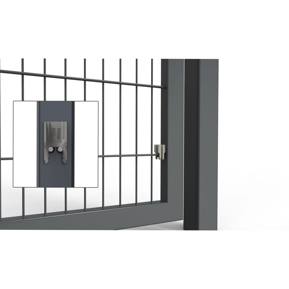 Set Abschlussleiste für Sichtschutz in Torflügeln 8/6/8 mm