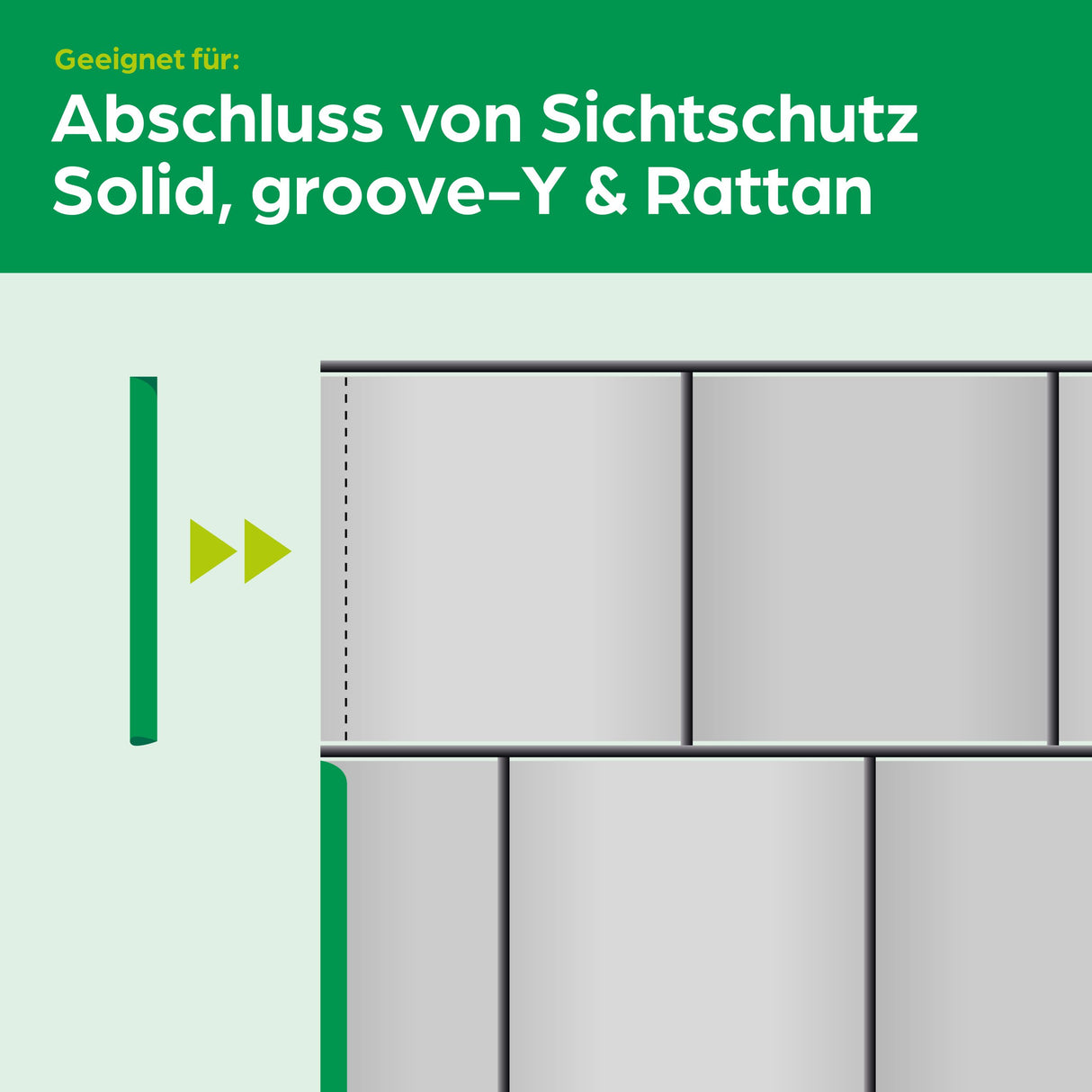 Klemmschiene für Sichtschutzstreifen Rattan, groove-Y, Solid